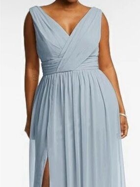 Dessy Collection Light Blue Bridesmaid Gown